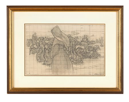 Augusto Majani (Budrio, 30/01/1867 - Budrio, 08/01/1959) 
"Bimbi al mare" 1927
Matita su carta Cm 31x20