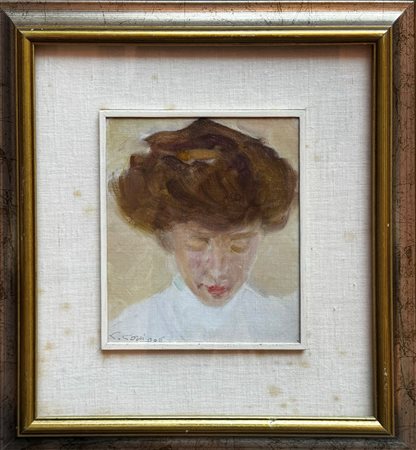 Carlo Corsi (Nizza, 08/01/1879 - Bologna, 27/08/1966) 
"Rosetta" 1906
Olio su tela Cm 20x16