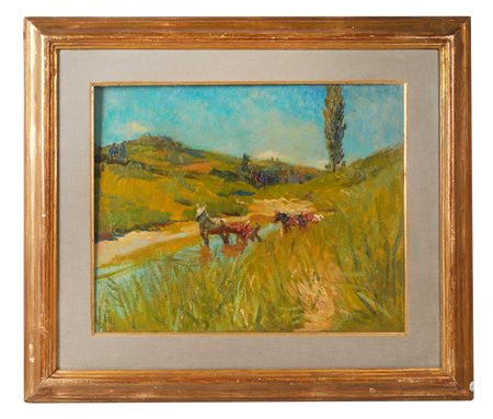 Alfredo Protti (Bologna, 26/04/1882 - Bologna, 29/04/1949) 
"Senza titolo" 1934
Olio su tavola Cm 43x54