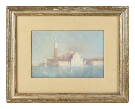 Norma Mascellani (Bologna, 03/07/1909 - Bologna, 07/12/2009) 
"San Giorgio" 
 Olio su tavola Cm 20x30