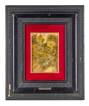 Alessandro Scorzoni (Calcara di Crespellano, 22/04/1858 - Bologna, 31/07/1933) 
"Paesaggio" 
Olio su tavola Cm 20x13,5