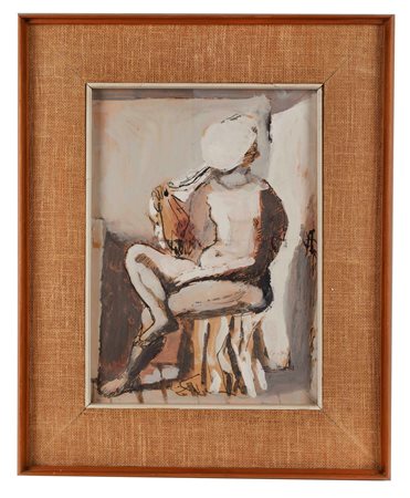 Bruno Saetti (Bologna, 21/11/1902 - Bologna, 10/07/1984) 
"Senza titolo" 1945
Acquerello e tecnica mista su carta  Cm 36x26