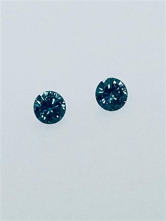2 DIAMANTI NATURAL POLISHED 0,34 FANCY BLU VIVIDO - CERTIFICATO GEMMOLOGICO ALLEGATOO* -VS1-2 - CERTIFICATO GEMMOLOGICO ALLEGATO - AI30701-3