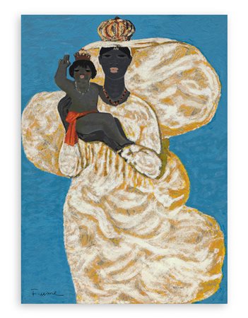 SALVATORE FIUME (1915-1997) - Madonna nera con bambino
