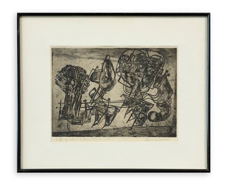 ALBERT DUMOUCHEL (1916-1971) - Le fil qui retient le dormeur à la nuit, 1947