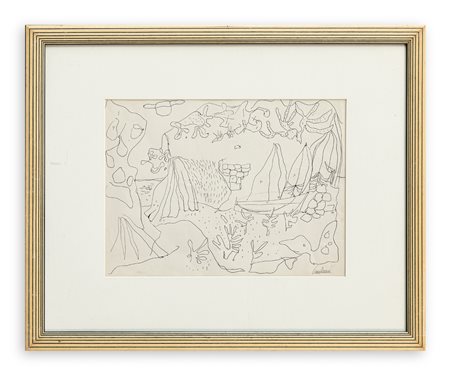 ENRICO PAULUCCI (1901-1999) - Rocce e piante sulla spiaggia, 1960