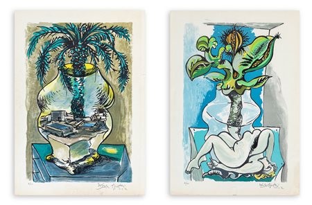 ERCOLE PIGNATELLI (1935) - Lotto unico di 2 litografie