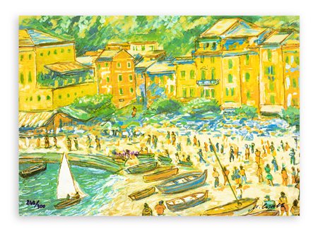 MICHELE CASCELLA (1892-1989) - Portofino vivace, 1984