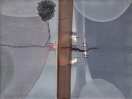 DANGELO SERGIO Milano (MI) 1932 Il riccio 1962 Olio su tela 60,00x80,00...