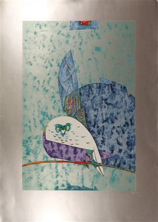 DOVA GIANNI Roma (roma) 1925 Senza Titolo Litografia su fondo argentato es....