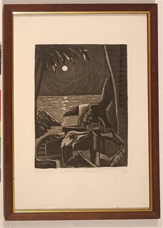 TOGO Milano (Mi) 1937 Notturno meditterraneo Incisione acquatinta acquaforte...