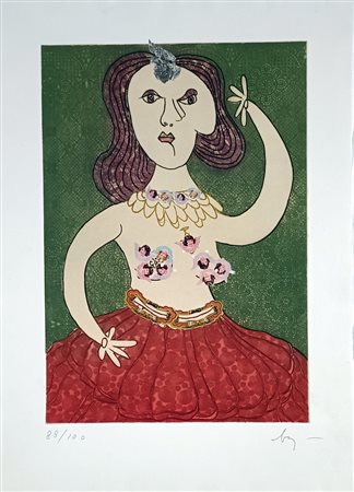 BAJ ENRICO Milano (Mi) 1924 La danzatrice degli angeli 1983 Acquaforte...