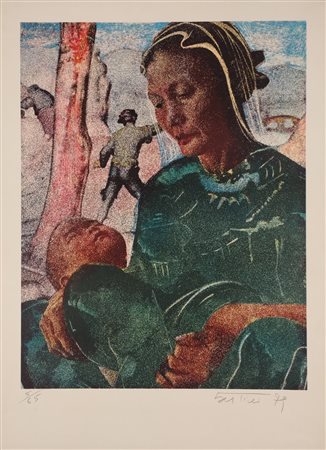 BERTINI GIANNI Pisa (Pi) 1922 Autodromo Litografia a colori es. 5/75...