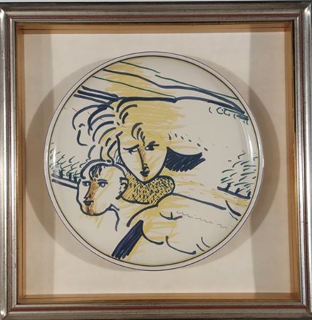 BRINDISI REMO Roma (Roma) 1918 Maternità Ceramica serigrafata realizzata in...