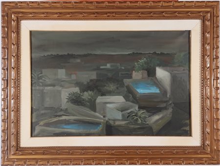 PIGNATELLI ERCOLE Lecce (Le) 1935 Paesaggio del Salento 1973 Olio su tela...