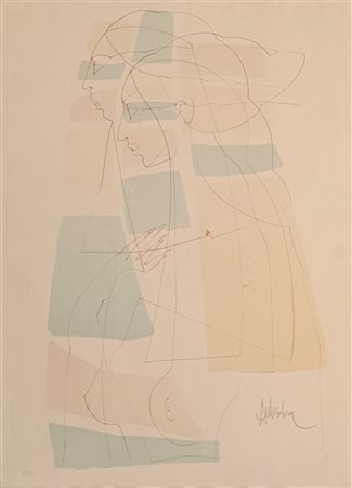 AULESTIA SALVADOR Barcellona (Spagna) 1915 Senza titolo Litografia es. 22/99...