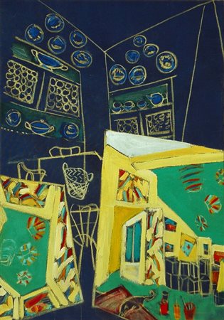 PEZZI PAOLA Brescia (Bs) 1945 Lo studio al lago 1998 Mista su tela...