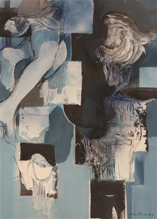 BIONDA MARIO Torino (To) 1913 Senza Titolo Olio su cartone 70,00x50,00 Firma...