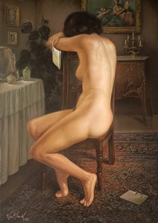 PIANETTI RINO Milano (Mi) 1920 L'inaspettato addio 1975 Olio su tela...