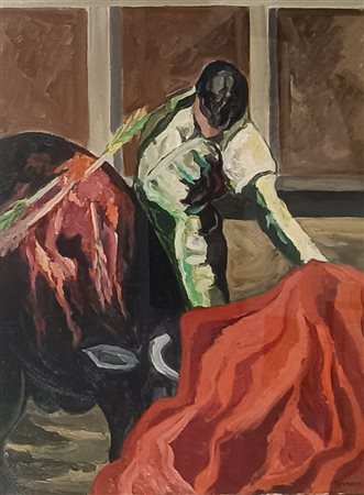 TERRUSO SAVERIO Monreale (Pa) 1939 Particolare di Corrida 1973 Olio su tela...