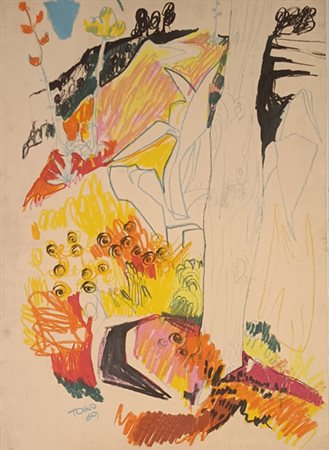 TOGO Milano (Mi) 1937 Sicilia 1969 Pastello intelato 70,00x50,00 Certificato...