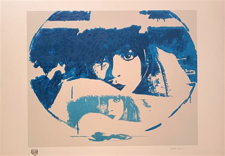 FIORONI GIOSETTA Roma (Roma) 1932 Doppio liberty light blue Serigrafia su...