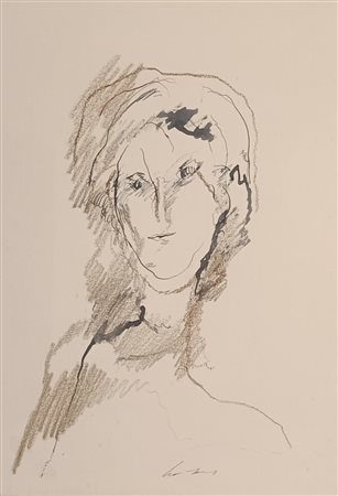 TRECCANI ERNESTO Milano (Mi) 1920 Volto 2004 Disegno su carta 45,00x30,00...