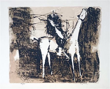 CELIBERTI GIORGIO Udine (ud) 1929 Uomo a cavallo 1981 Litografia a colori es....