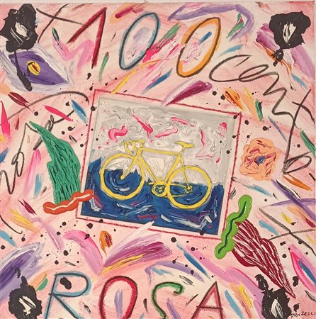 DONZELLI BRUNO Napoli (Na) 1941 100 rosa 2009 Mista su tela 50,00x50,00x2,00...