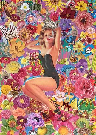 CARDENA FELIPE Balaguer (Spagna) 1979 Easy girl Tecnica mista e collage su...