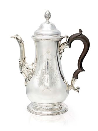 Caffettiera in argento 925/000, Giorgio II, Londra 1757, argentiere Robert...