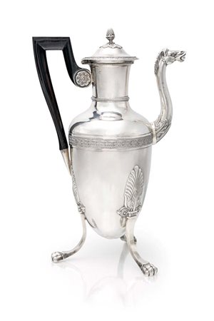 Caffettiera in argento 950/000, Parigi, inizi del XIX secolo, argentiere Jean...