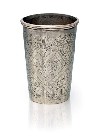 Bicchiere in argento 875/000, Russia, città di San Pietroburgo 1876 cm 10x7 -...