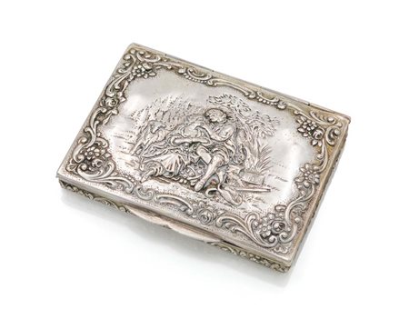 Scatola rettangolare in argento 800/000, Germania, dopo il 1888 cm...