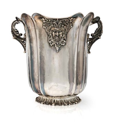 Rinfresca bottiglia in argento 800/000 cm 25x28x23 - gr. 1288 corpo a vaso...