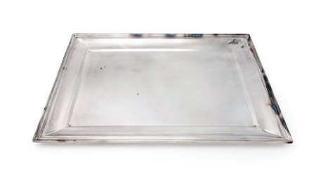 Vassoio rettangolare in argento sterling, Pampaloni, Firenze cm 32,5x43,5 -...