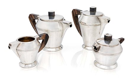 Servizio da tè e da caffè in argento 800/000, Settepassi Firenze, XX secolo...