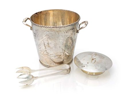 Secchiello portaghiaccio con pinza cm 13,5x17,5x13,5 - pinza cm 14 - peso...