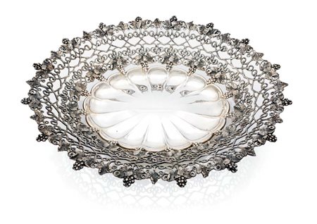 Centrotavola ovale in argento cm 6,5x32x28 - gr. 500 piatto a forma di...