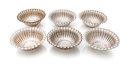 Sei coppette baccellate cm 4,5x13,5 gr. 500