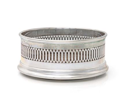 Sottobottiglia in legno e argento, Cesa cm 4,5x9,5 base circolare in legno...