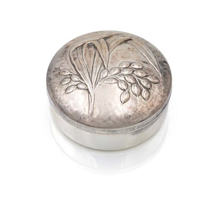 Portapillole circolare in argento 800/000, Brandimarte cm 2x5 - gr. 34...