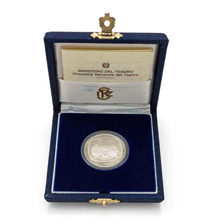 Moneta da L. 500 in argento 835/000 coniata a Roma nel 1987, celebrativa...