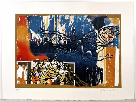 MIMMO ROTELLA, 60 x 80 cm, ”L’Angelo Cattivo" Tecnica: Serigrafia...