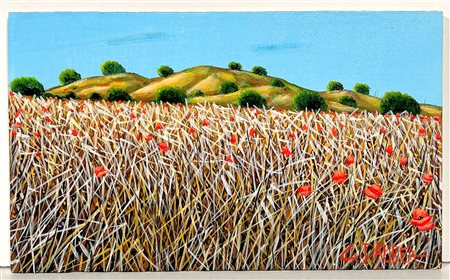 DAEREA GIOVANNI, 15 x 25 cm, ”Estate” olio su tavola anno 2018, archivio...