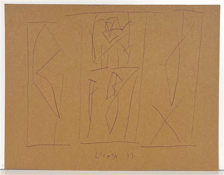 LICATA RICCARDO, 21,5 x 28 cm, ”Senza titolo", biro su carta anno 1993, opera...