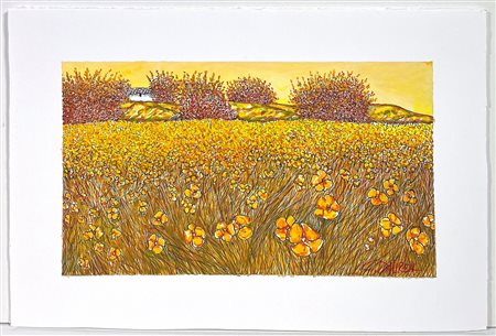 DAUREA GIOVANNI, 30 x 45 cm, ”Autunno” china e acrilico su poliplat...