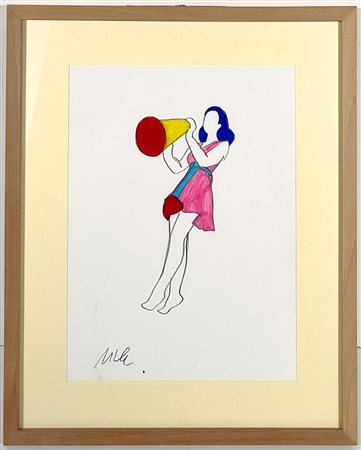 LODOLA MARCO, 33 x 24 cm, pennarelli su cartoncino, autentica dell'artista su...