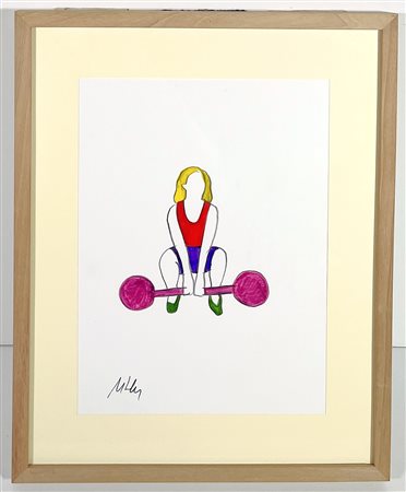 LODOLA MARCO, 33 x 24 cm, pennarelli su cartoncino, autentica dell'artista su...