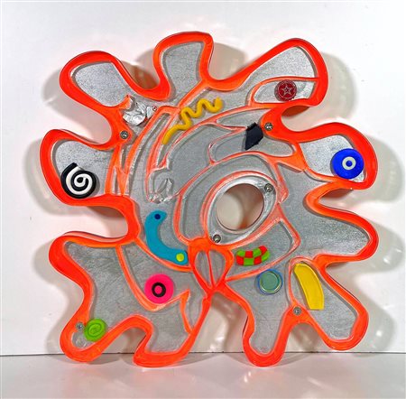 RENZO NUCARA, 44 x 44 cm, ”Stratofilm (Cellax) - Plexiglass, legno, resine,...